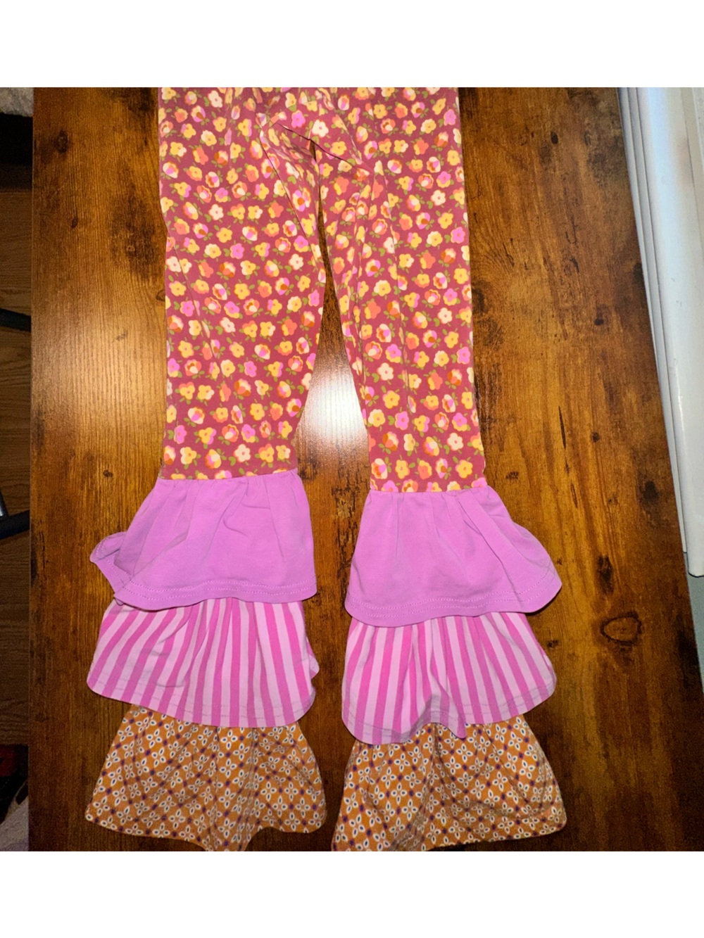 Matilda Jane Purple-Pink Floral Ruffle Leggings - Picture 4 of 5